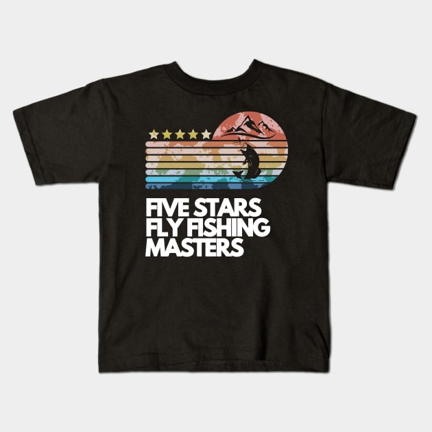 Five stars fly fishing masters vintage Kids T-Shirt by GraphGeek